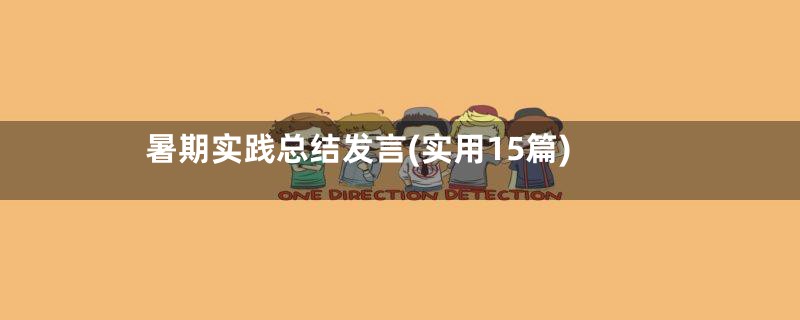 暑期实践总结发言(实用15篇)