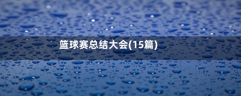 篮球赛总结大会(15篇)