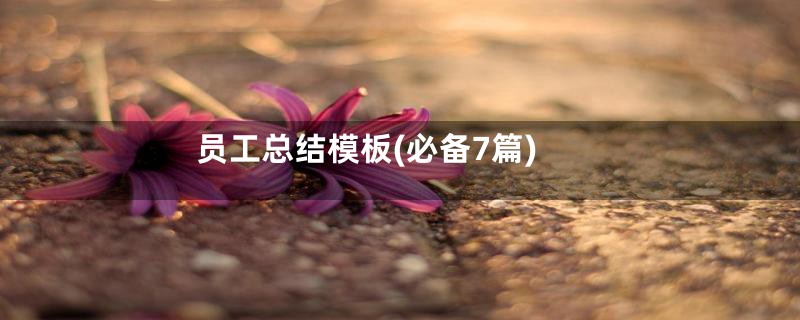 员工总结模板(必备7篇)