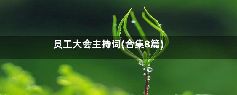 员工大会主持词(合集8篇)