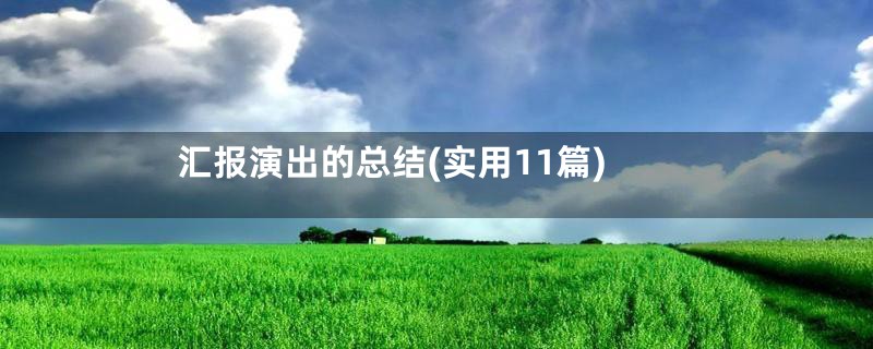 汇报演出的总结(实用11篇)