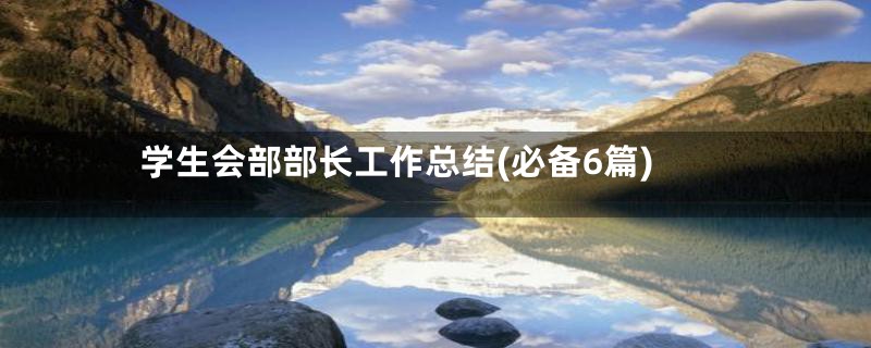 学生会部部长工作总结(必备6篇)