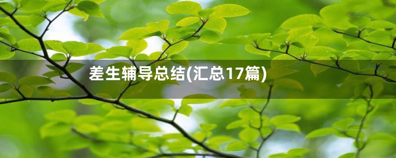 差生辅导总结(汇总17篇)