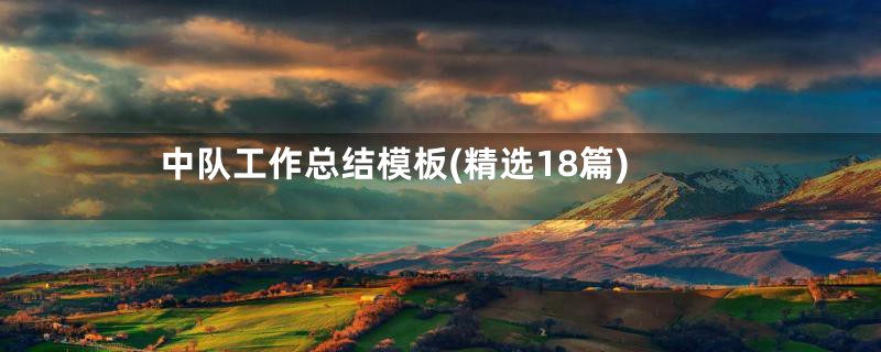 中队工作总结模板(精选18篇)