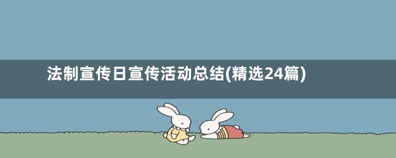 法制宣传日宣传活动总结(精选24篇)