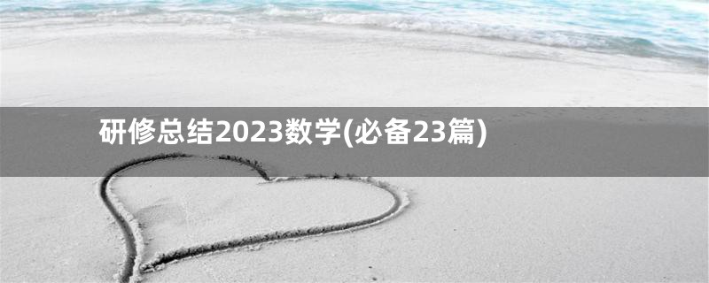 研修总结2023数学(必备23篇)