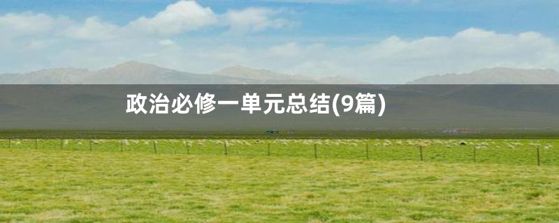 政治必修一单元总结(9篇)
