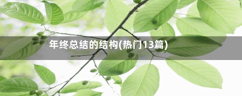 年终总结的结构(热门13篇)
