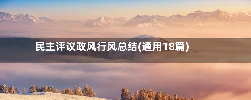 民主评议政风行风总结(通用18篇)