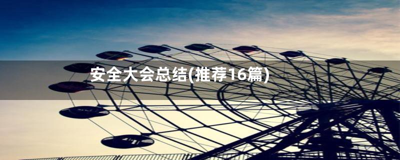 安全大会总结(推荐16篇)