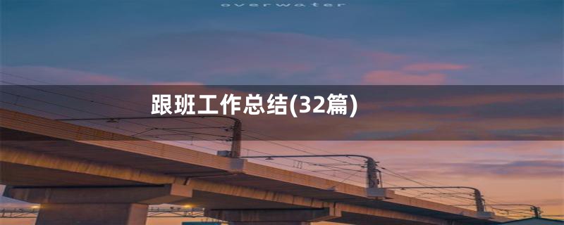 跟班工作总结(32篇)