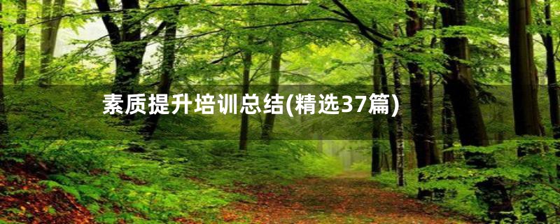 素质提升培训总结(精选37篇)