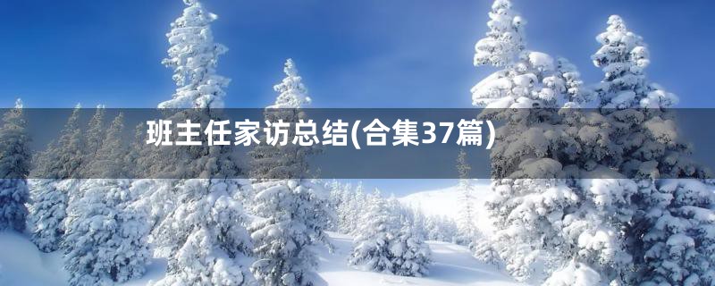 班主任家访总结(合集37篇)