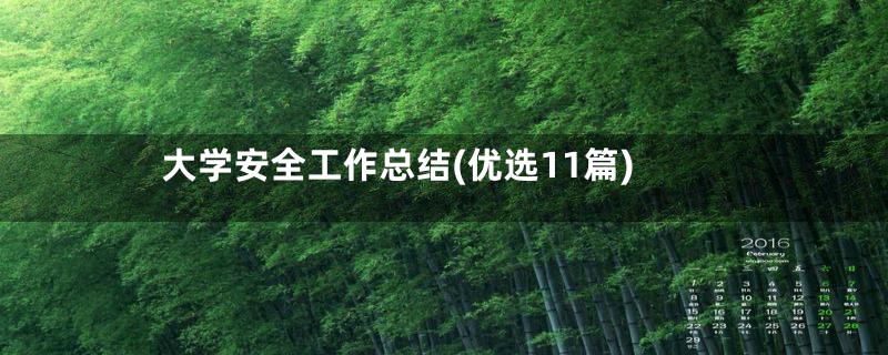 大学安全工作总结(优选11篇)