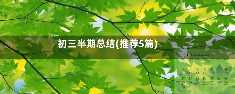 初三半期总结(推荐5篇)