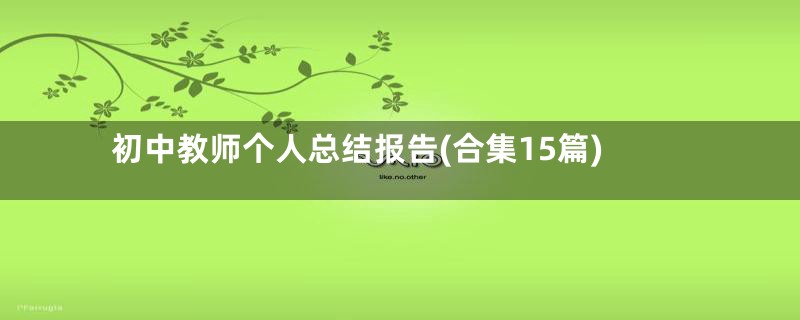 初中教师个人总结报告(合集15篇)