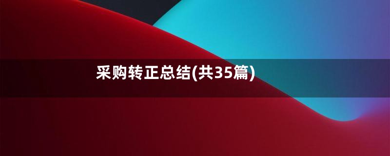 采购转正总结(共35篇)