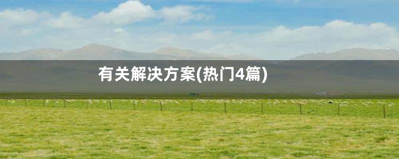 有关解决方案(热门4篇)