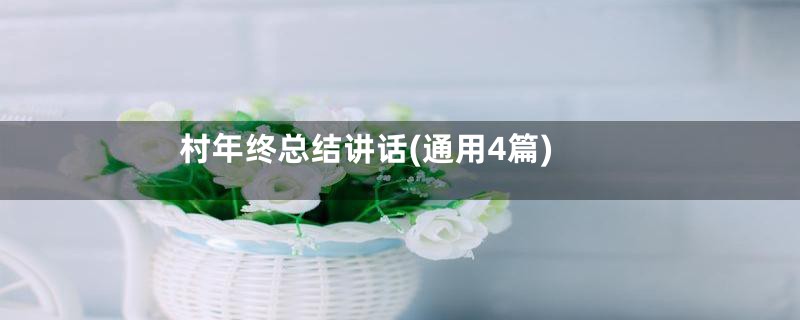 村年终总结讲话(通用4篇)