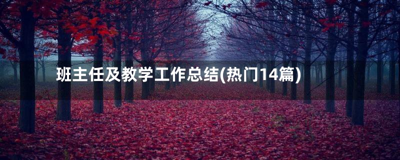 班主任及教学工作总结(热门14篇)