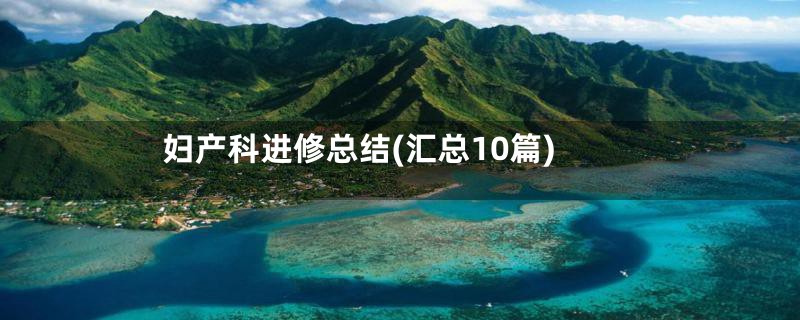 妇产科进修总结(汇总10篇)