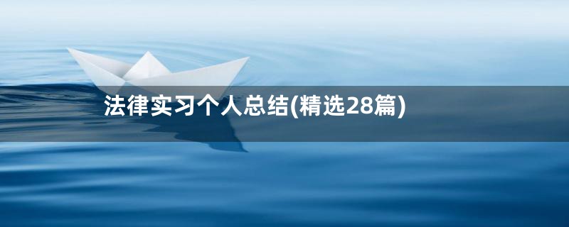 法律实习个人总结(精选28篇)