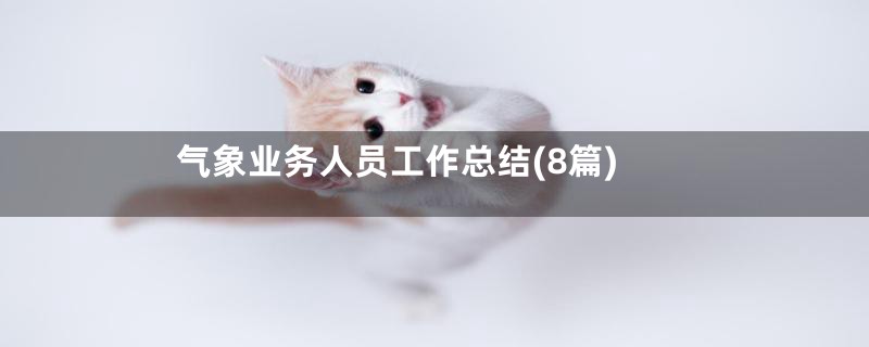 气象业务人员工作总结(8篇)