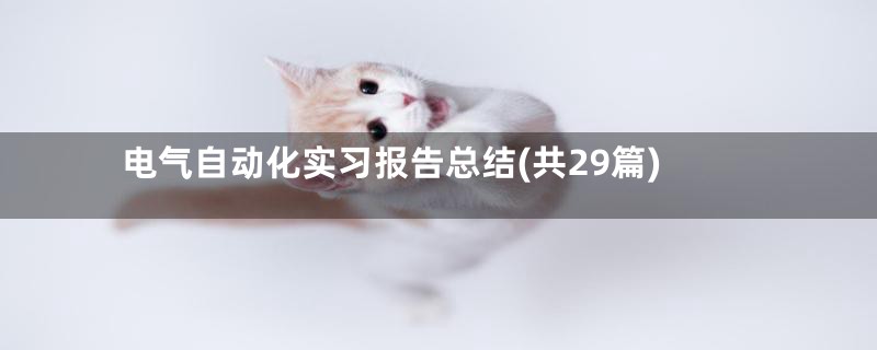 电气自动化实习报告总结(共29篇)