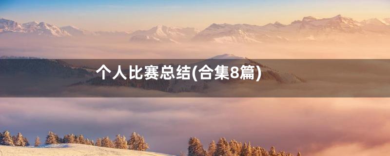 个人比赛总结(合集8篇)