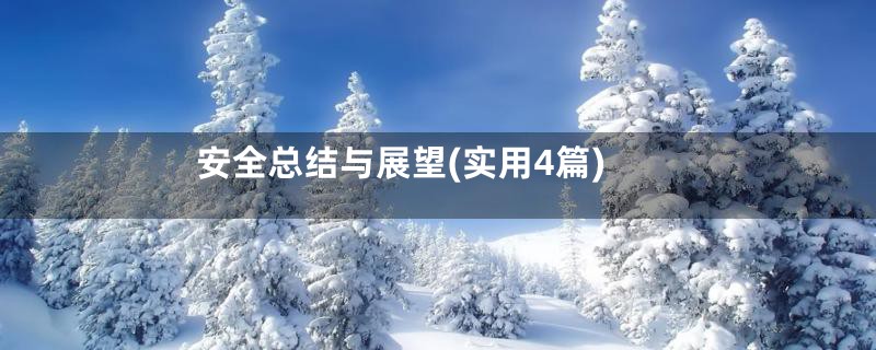安全总结与展望(实用4篇)