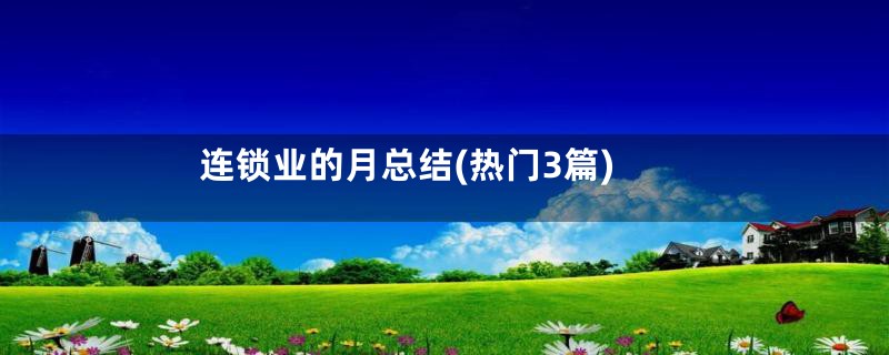 连锁业的月总结(热门3篇)
