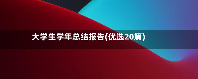 大学生学年总结报告(优选20篇)