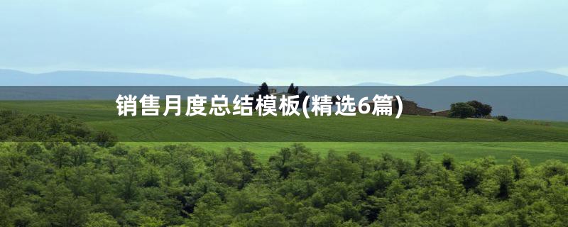 销售月度总结模板(精选6篇)