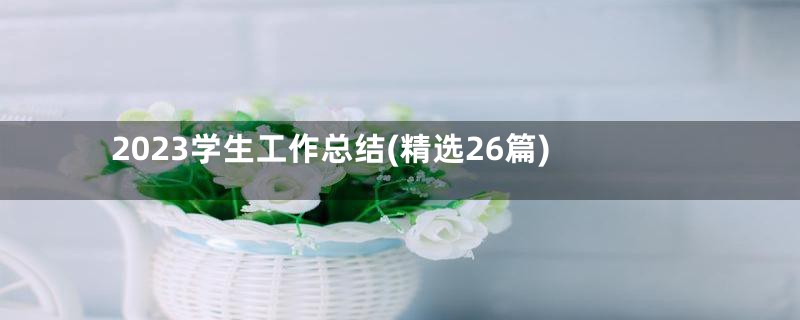 2023学生工作总结(精选26篇)