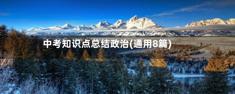 中考知识点总结政治(通用8篇)