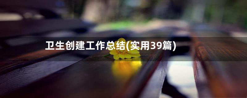 卫生创建工作总结(实用39篇)