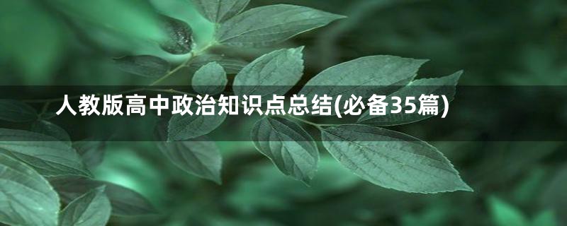 人教版高中政治知识点总结(必备35篇)