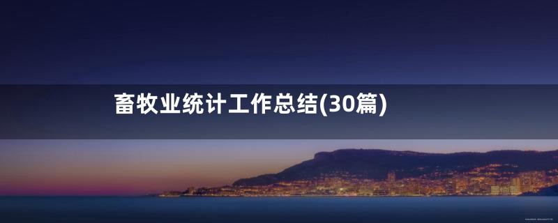 畜牧业统计工作总结(30篇)