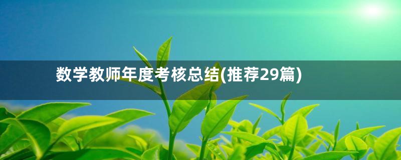 数学教师年度考核总结(推荐29篇)