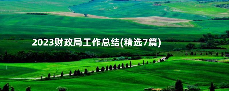 2023财政局工作总结(精选7篇)