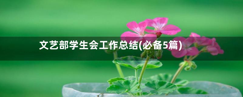 文艺部学生会工作总结(必备5篇)