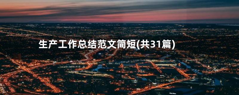 生产工作总结范文简短(共31篇)