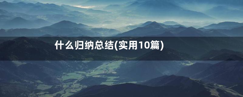 什么归纳总结(实用10篇)