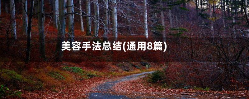 美容手法总结(通用8篇)