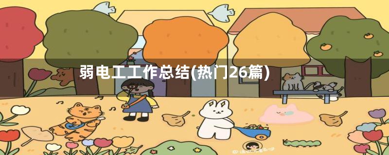 弱电工工作总结(热门26篇)