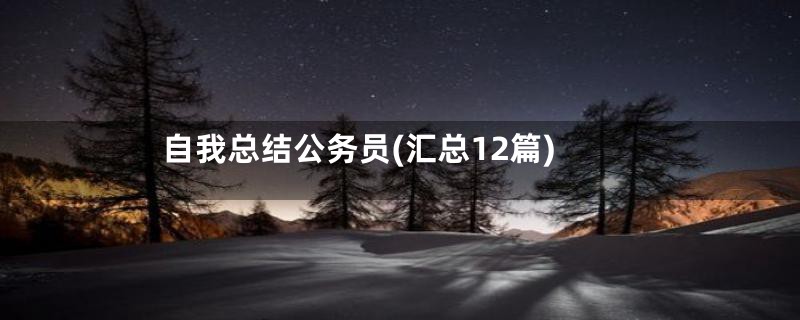 自我总结公务员(汇总12篇)