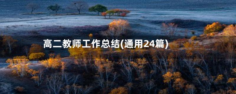 高二教师工作总结(通用24篇)