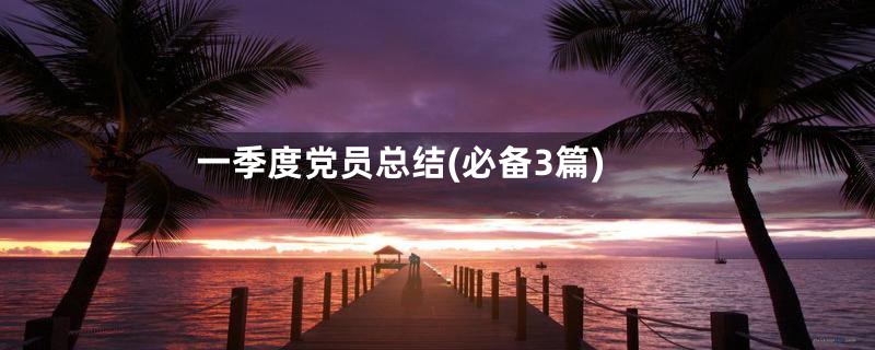 一季度党员总结(必备3篇)