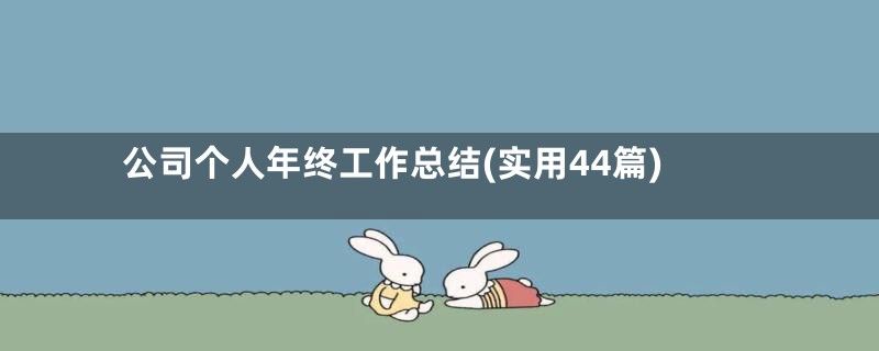 公司个人年终工作总结(实用44篇)