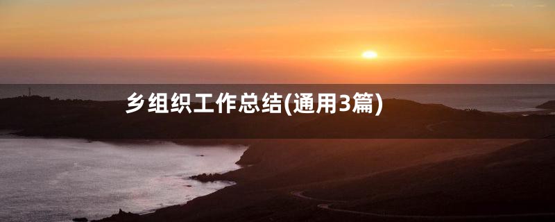 乡组织工作总结(通用3篇)